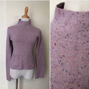 TILT knitted purple lavender mélange sweater with patched pocketsvand  high neck